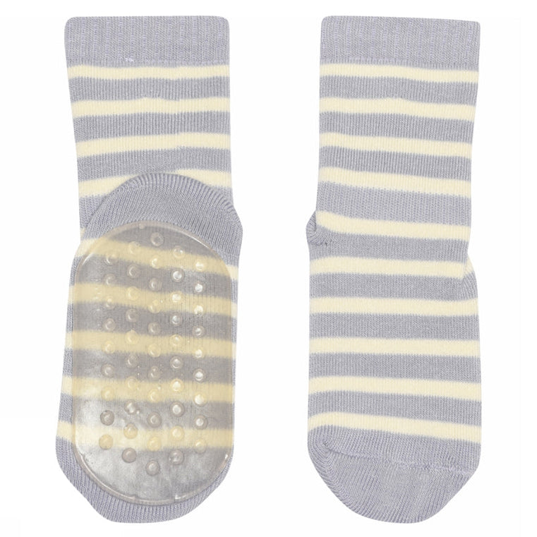 MP Denmark Eli Stripe Cotton Slipper Socks - Lavender Sky