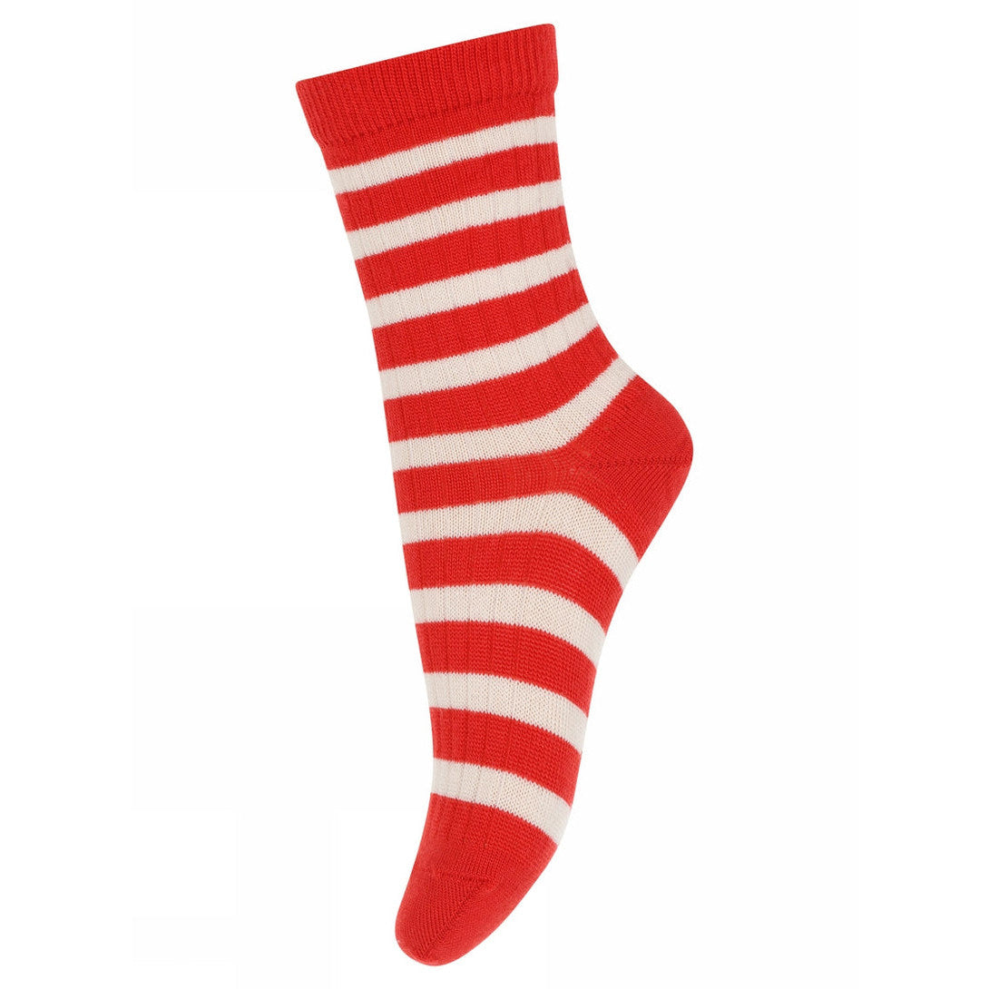 MP Denmark Women's Wool Stripe Eli Socks - Tomato