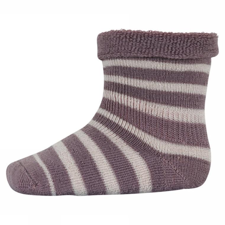 MP Denmark Stripe Wool Terry Ankle Socks - Dark Purple Dove