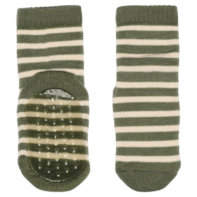 MP Denmark Elis Stripe Wool Slipper Socks - Olivine