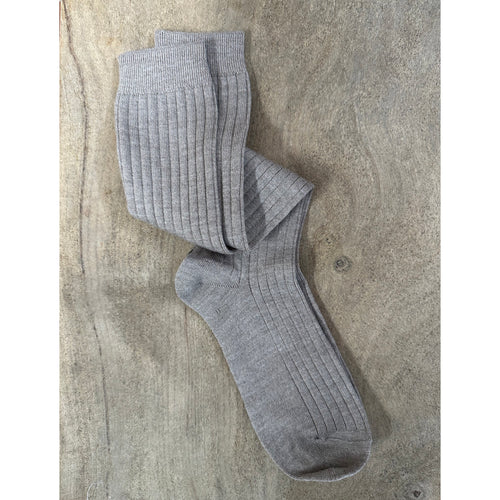 Women's Knee High Ribbed Merino Wool Socks - Sand