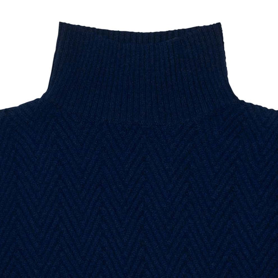 FUB Women's Lambswool Structure Sweater - Royal Blue