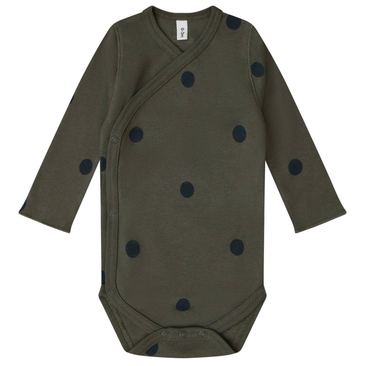 Organic Zoo Olive Dots Wrap Bodysuit