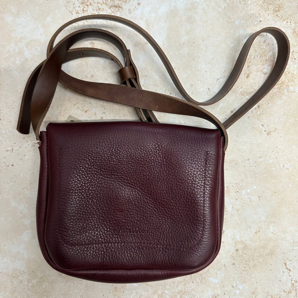 
                      
                        byAliceWood Handmade Veg Tan Leather Women's Mini Alice Bag - Beetroot/Brown
                      
                    