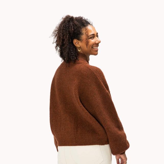 Matona Women's Knit Bomber Jacket | Chestnut