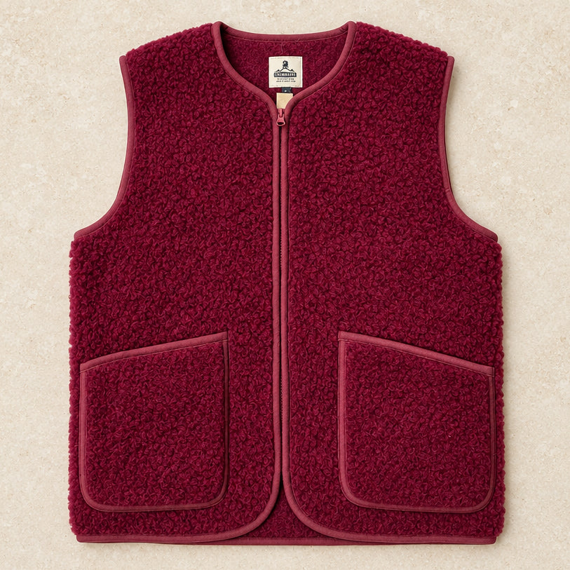Coldbreaker Adult Pepitko Wool Gilet - Beetroot | SMALL-FOLK