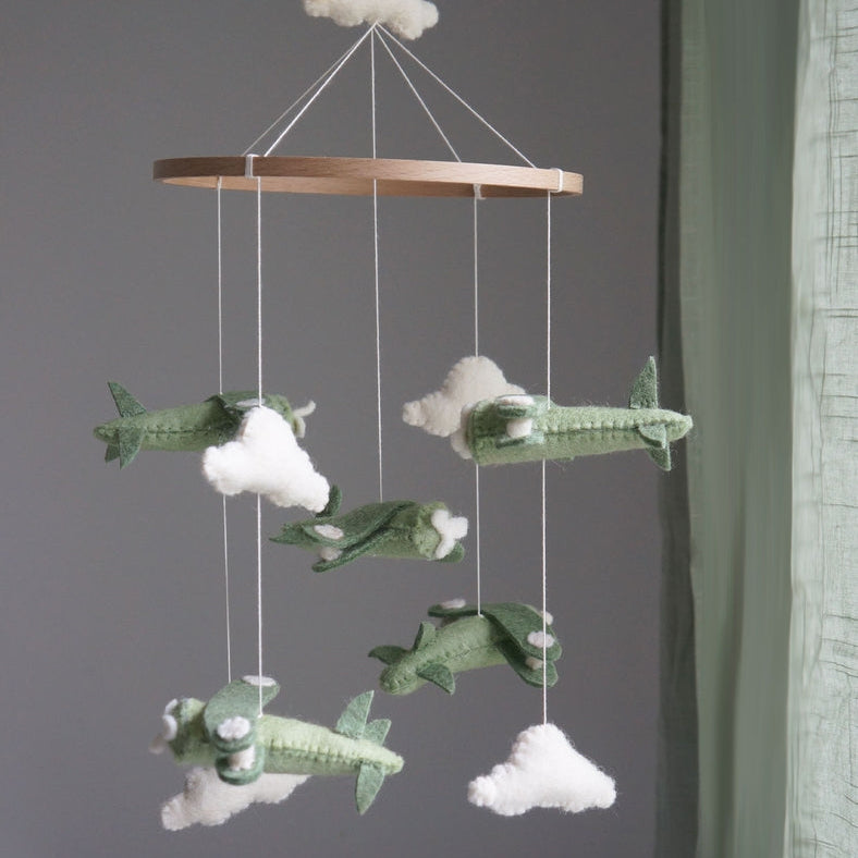 Gamcha Airplane Mobile, Green