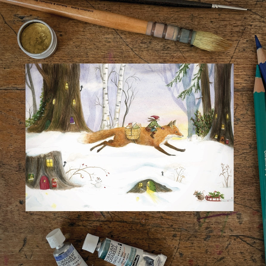 Mhairi Hellbrandt Christmas Post Postcard