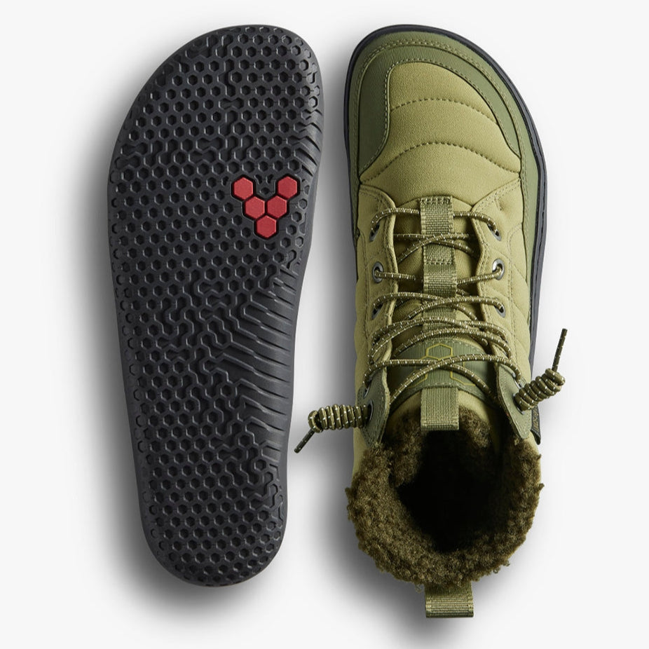 Vivobarefoot Vivo Barefoot Women's Gobi Hiber Lace-Up Boots, Olive Green