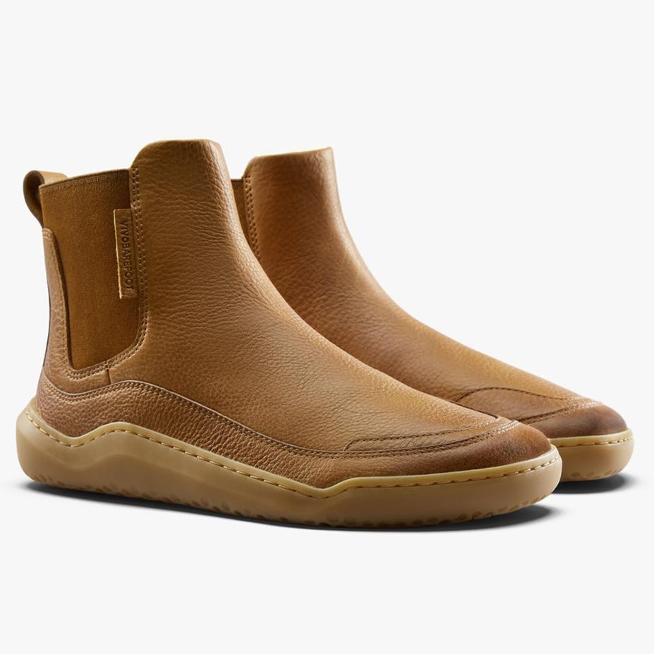 Vivobarefoot Vivo Barefoot Women's Gobi Chelsea Boots, Warm Lined - Light Tan