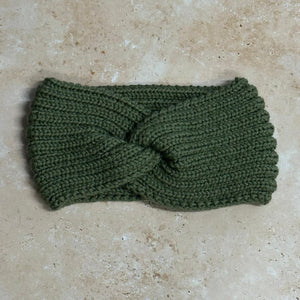 SMALL FOLK Handknits Hand Knitted Ribbed Headband - Pistachio