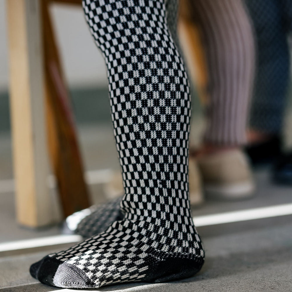 
                  
                    Silly Silas Tights With Braces - Black x White Checked
                  
                