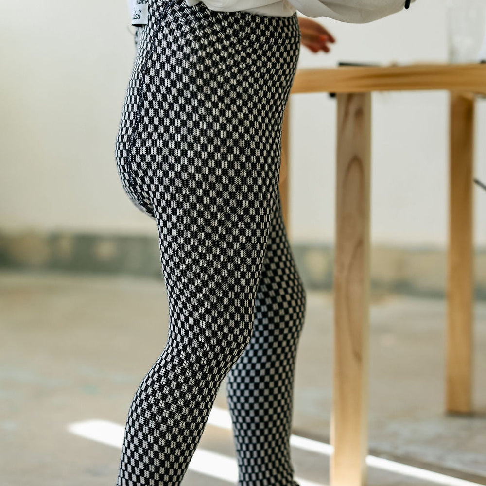 
                  
                    Silly Silas Tights With Braces - Black x White Checked
                  
                