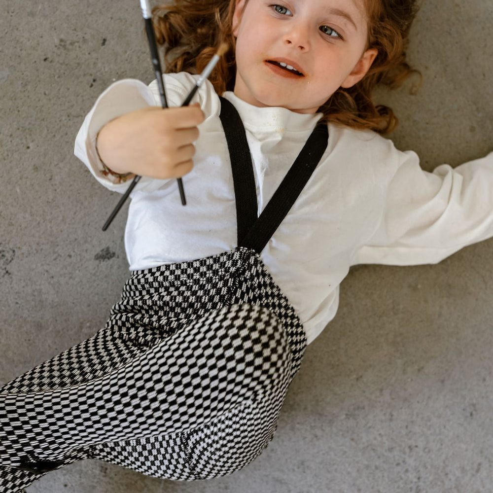 
                  
                    Silly Silas Tights With Braces - Black x White Checked
                  
                
