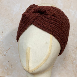 SMALL FOLK Handknits Women's Hand Knitted Ribbed Headband - Gingerbread