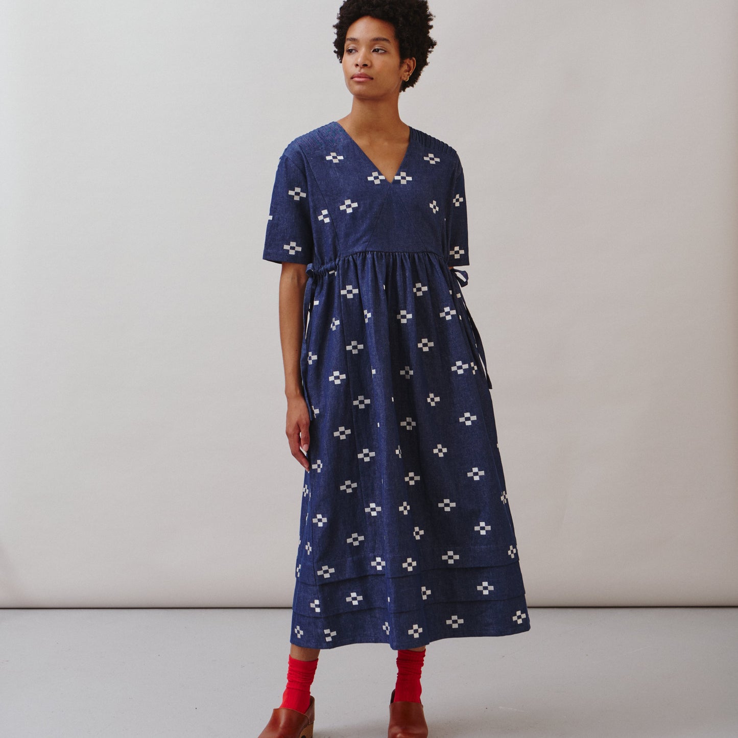 Sideline Women's Detta Dress- Indigo Embroidered