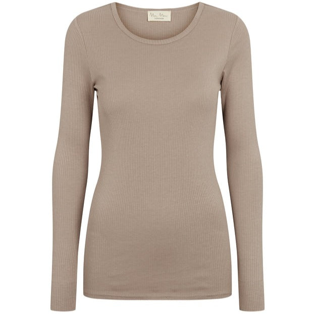 MarMar Copenhagen Mar Mar Women's Long Sleeve Cotton/Modal Tee Shirt - Warm Stone