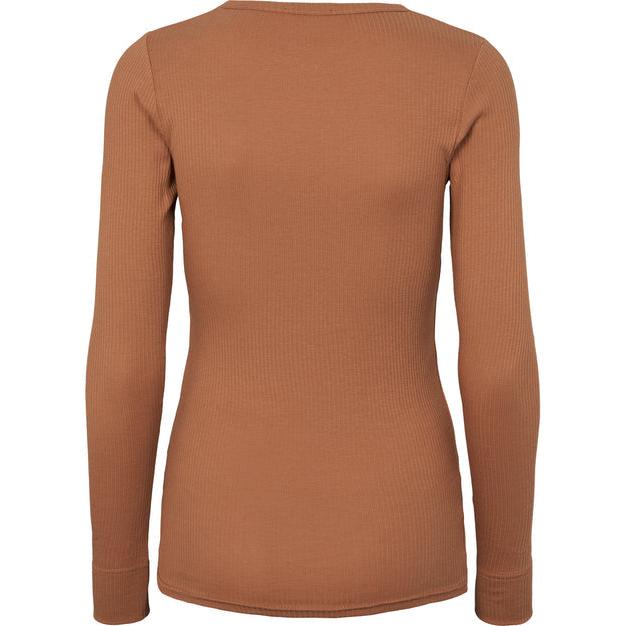 MarMar Copenhagen Mar Mar Women's Long Sleeve Cotton/Modal Tee Shirt - Light Pecan