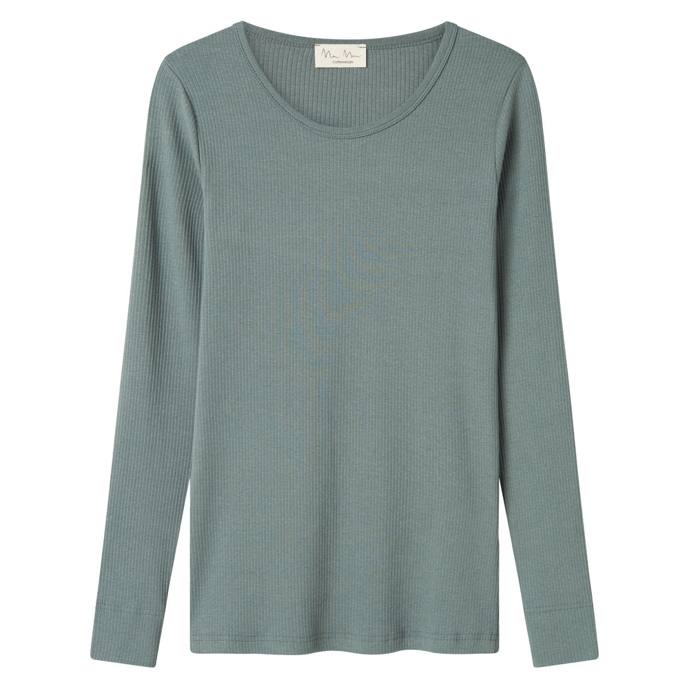 MarMar Copenhagen Women's Long Sleeve Cotton/Modal Tee Shirt - Dusty Green