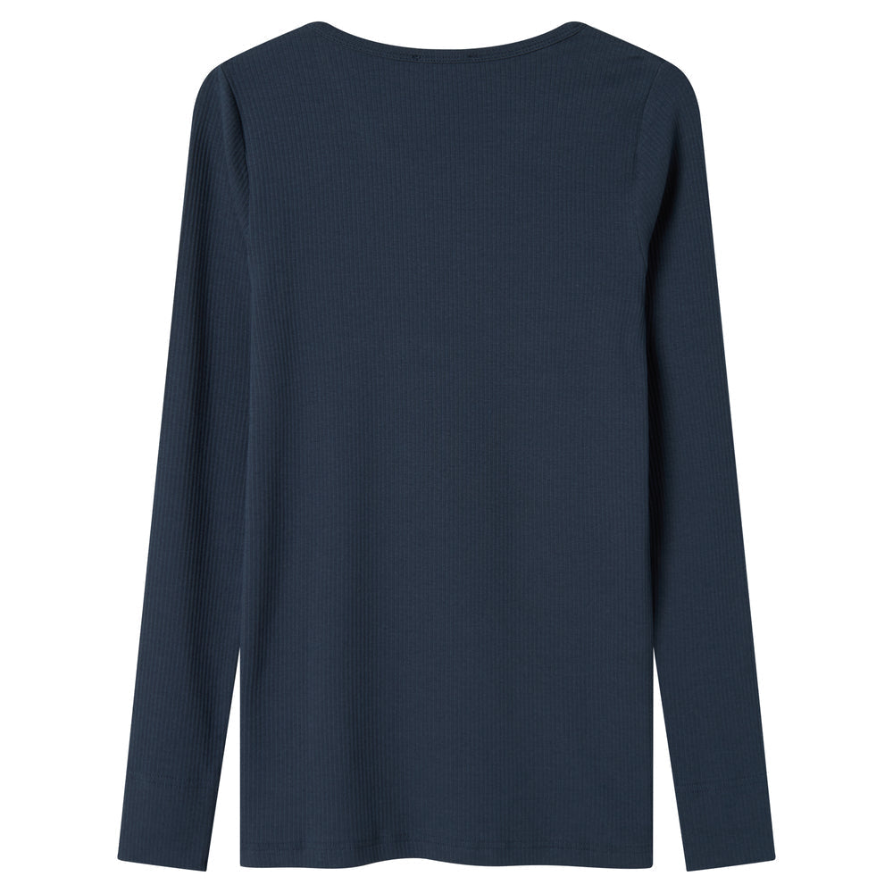MarMar Copenhagen Women's Long Sleeve Cotton/Modal Tee Shirt - Pilot Navy