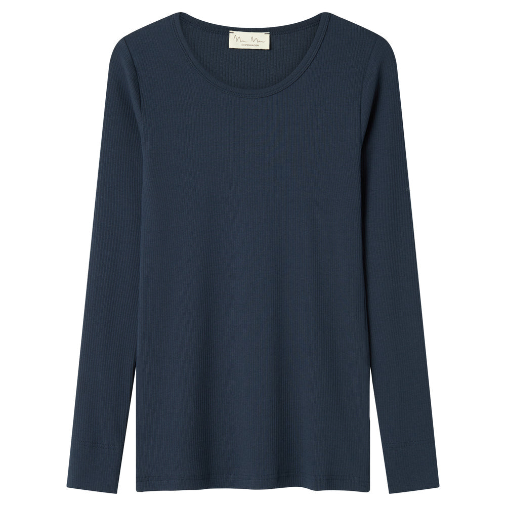 MarMar Copenhagen Women's Long Sleeve Cotton/Modal Tee Shirt - Pilot Navy