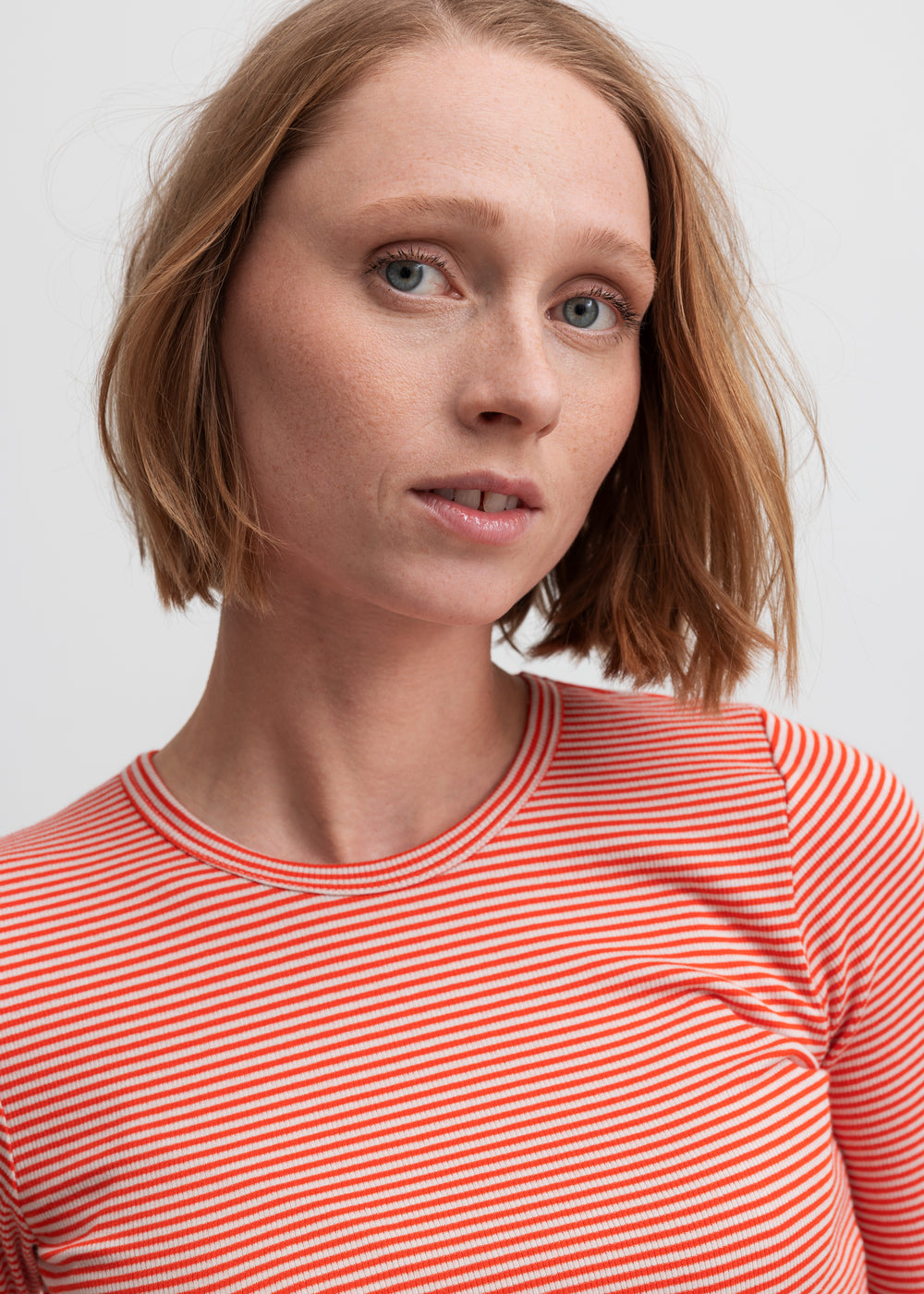MarMar Copenhagen Women's Tani  Long Sleeve Stripe Tee Shirt - Red