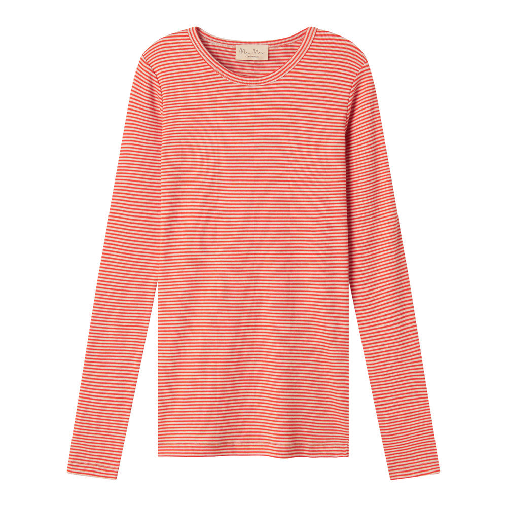 MarMar Copenhagen Women's Tani  Long Sleeve Stripe Tee Shirt - Red