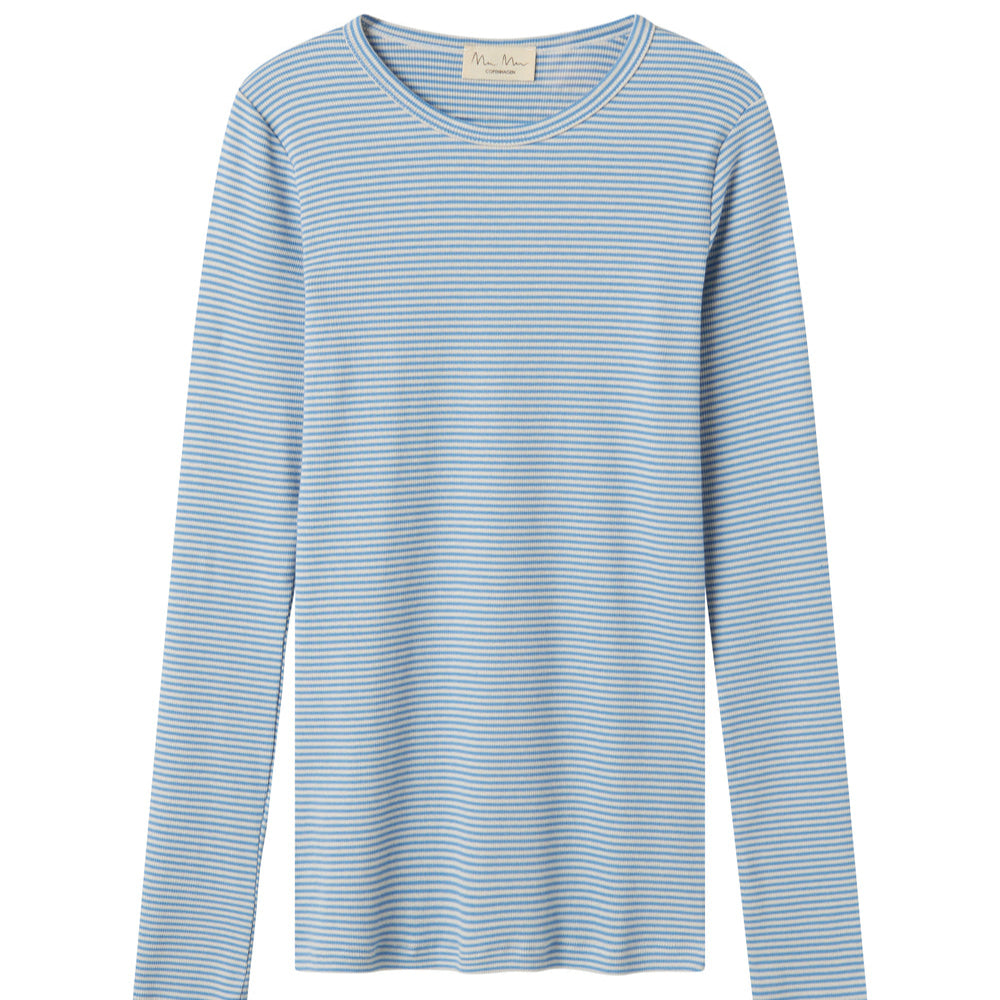 MarMar Copenhagen Women's Tani  Long Sleeve Stripe Tee Shirt - Blue