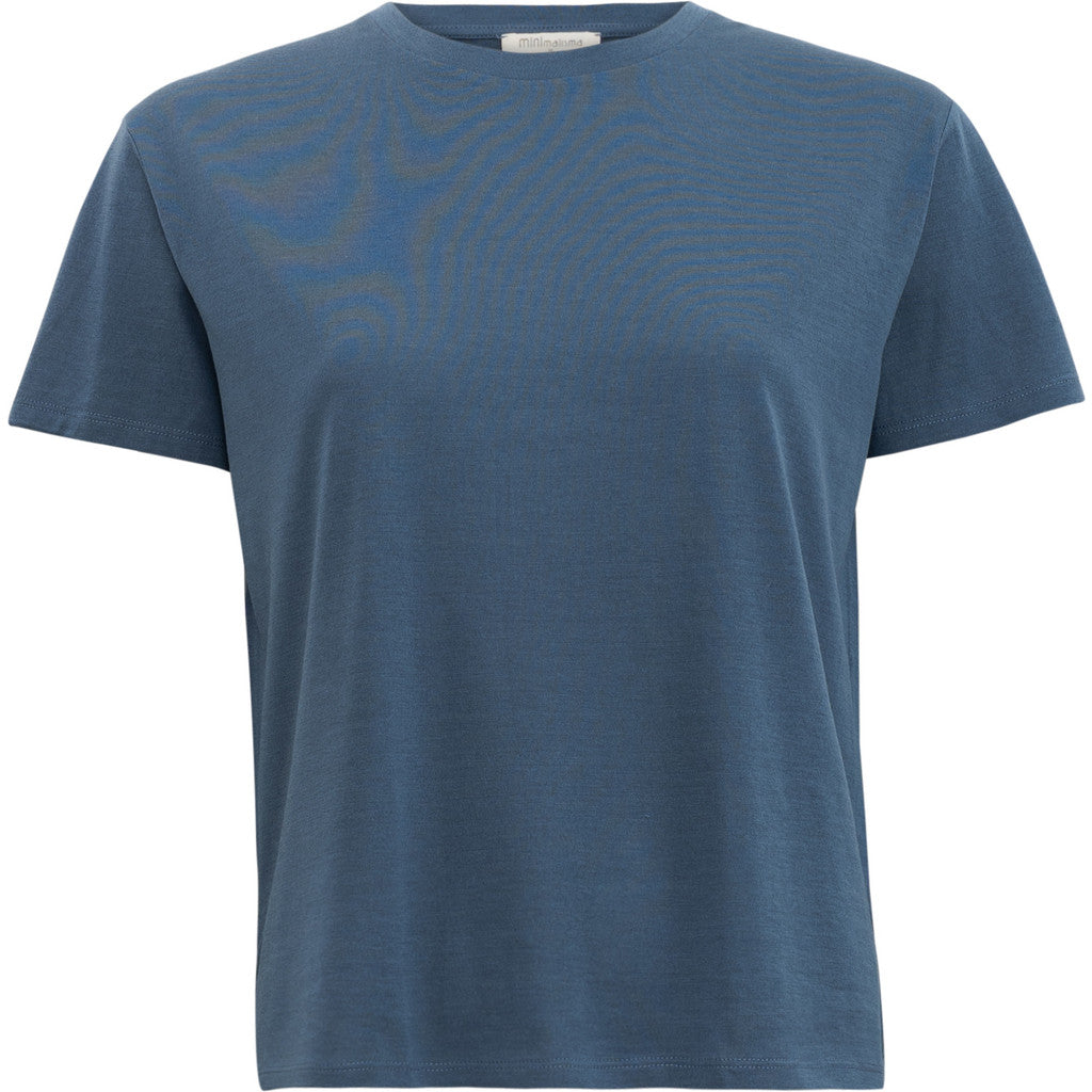 Minimalisma Women's Silk/Cotton Short Sleeve Tee - Fjord Blue