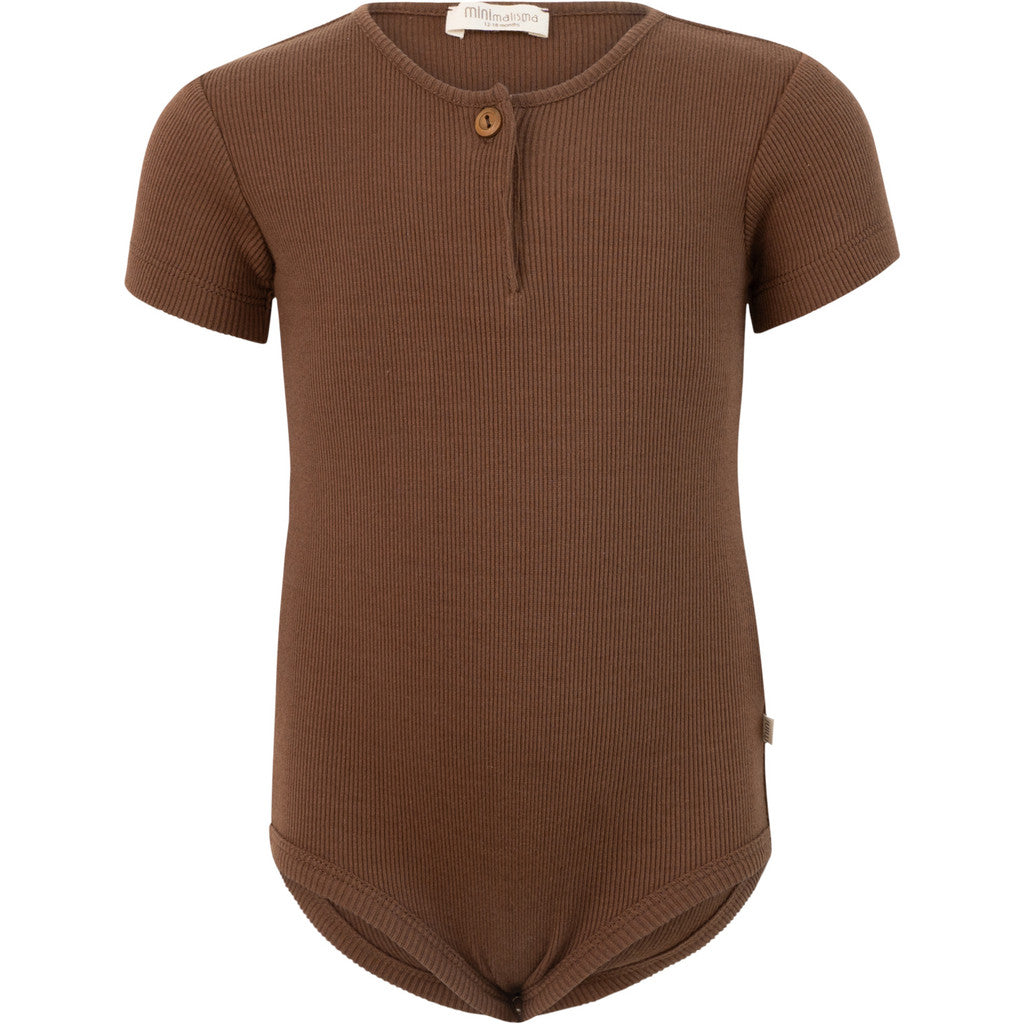 Minimalisma Organic Cotton Short Sleeve Bodysuit - Truffle