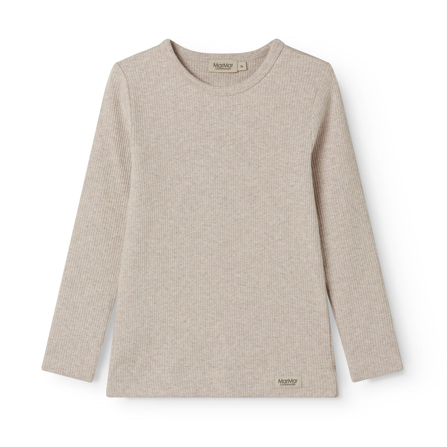 MarMar Copenhagen Mar Mar Long Sleeve Modal/Cotton Tee - Beige Melange