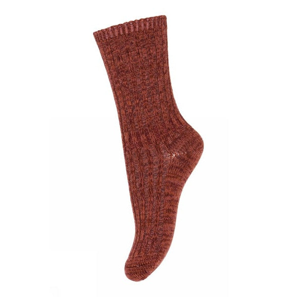 MP Denmark Noa Thick Merino Wool/Cotton Socks - Wine Red