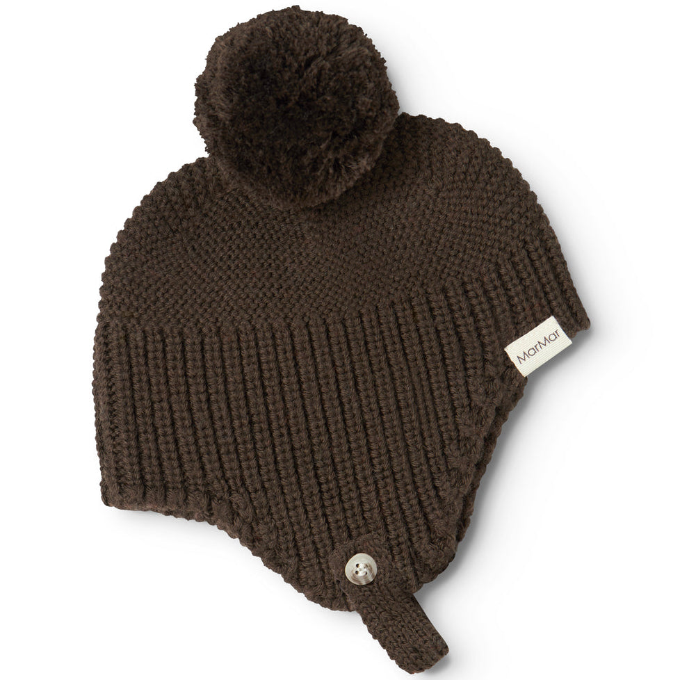 MarMar Copenhagen Aly Pompom, Knit Hat - Dark Roast