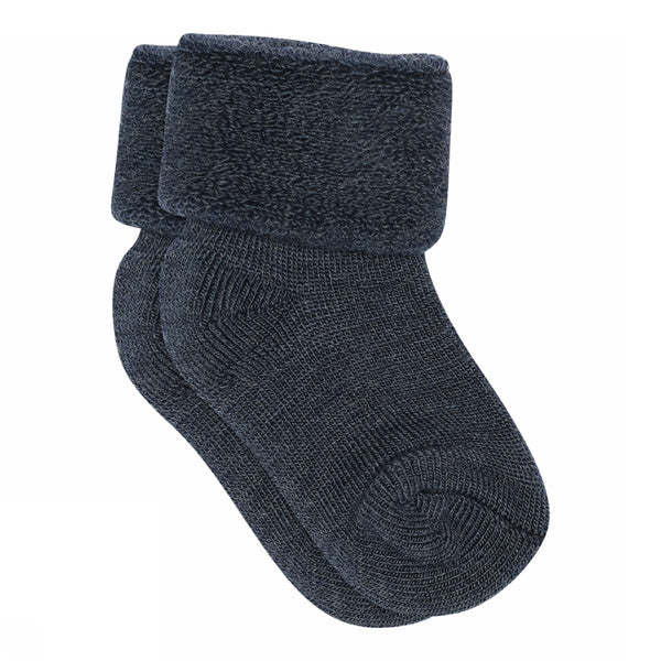 MP Denmark Wool Terry Ankle Socks - Dark Denim Melange