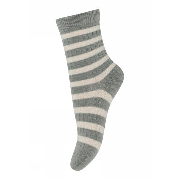 MP Denmark Wool Stripe Eli Socks - Lily Pad