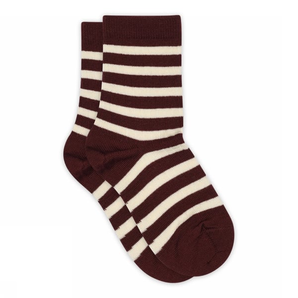 MP Denmark Wool Stripe Eli Socks - Wine Red