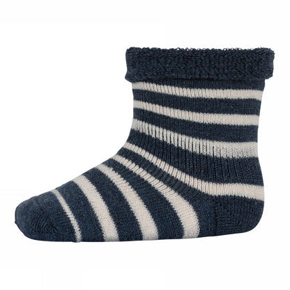 MP Denmark Elis Wool Terry Ankle Socks - Dark Denim Melange