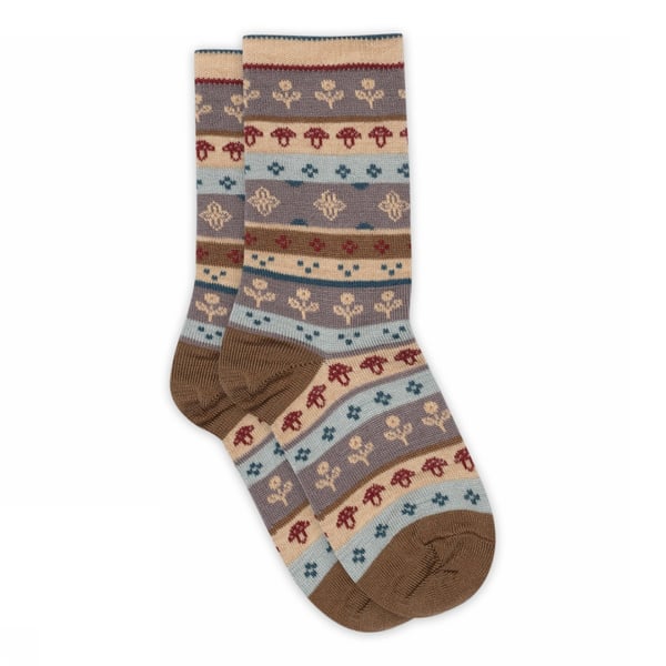 MP Denmark Røskva Patterned Socks - Dark Purple Dove