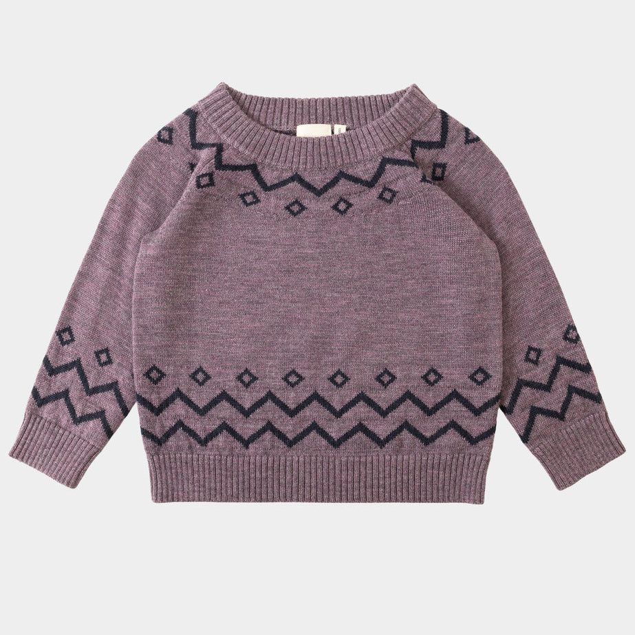 Knit Planet Zigzag Jumper - Mauve