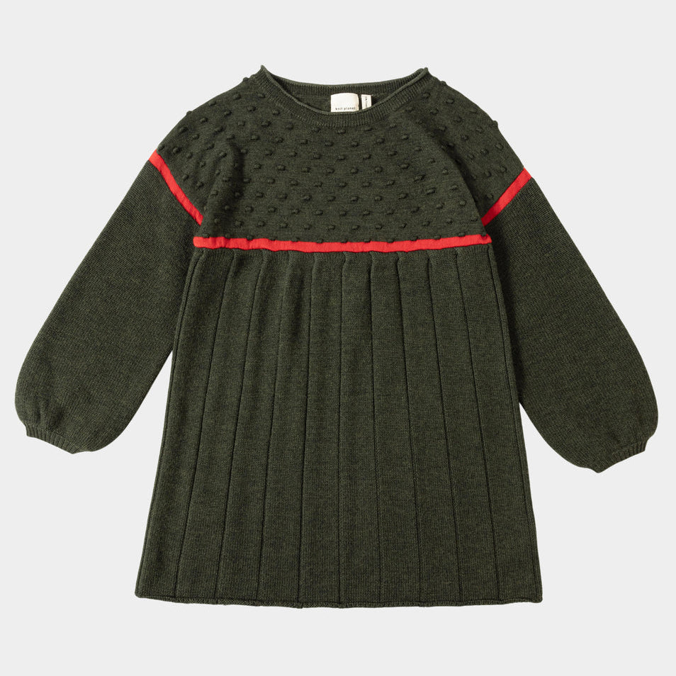 Knit Planet Textured Dress Forest