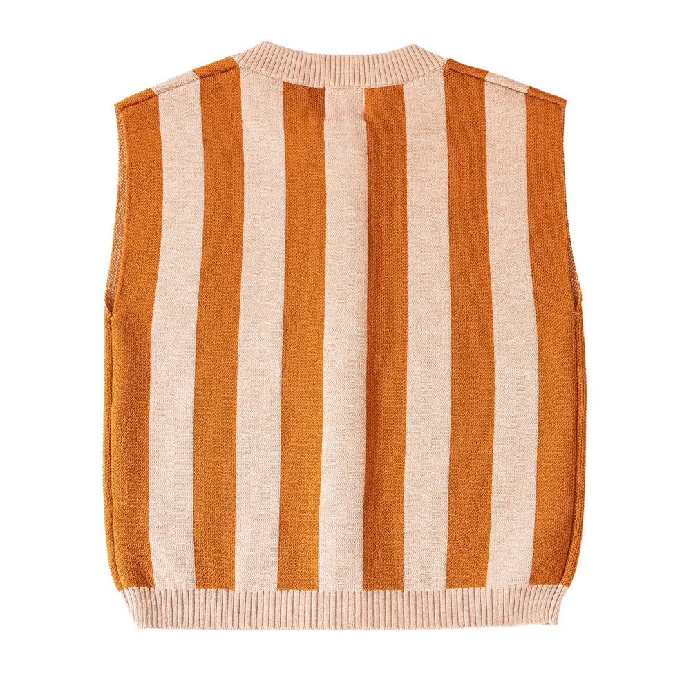 
                  
                    Knit Planet Stripe Knit Vest - Gingerbread/Pastel Orange
                  
                