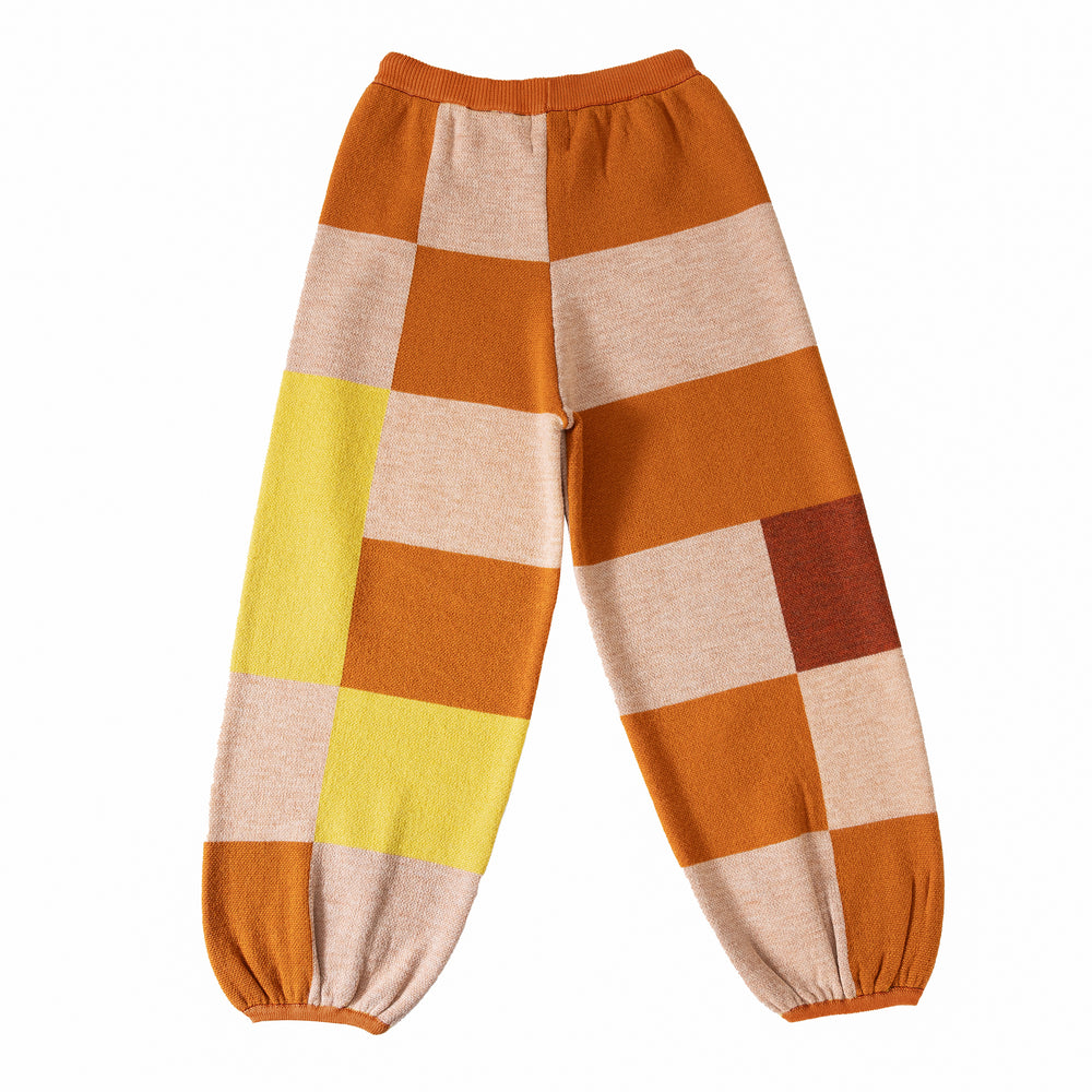 Knit Planet Fine Knit Colour Block Trouser - Caramel Multi