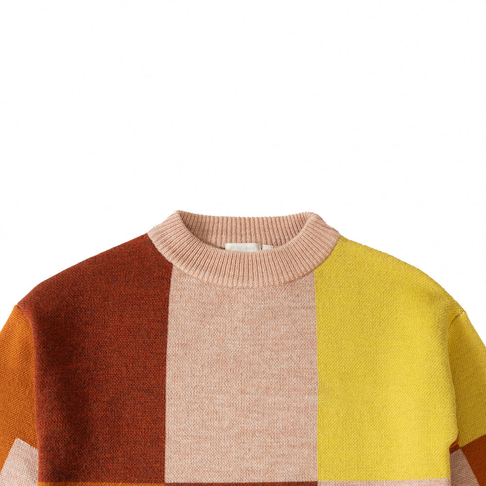 
                  
                    Knit Planet Fine Knit Colour Block Jumper - Caramel Multi
                  
                