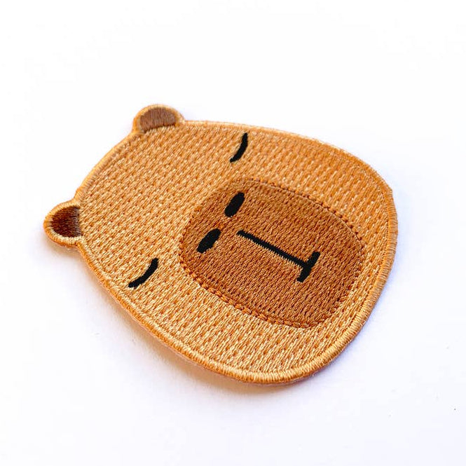 Tom Hardwick Capybara Head, Woven Iron-on Patch