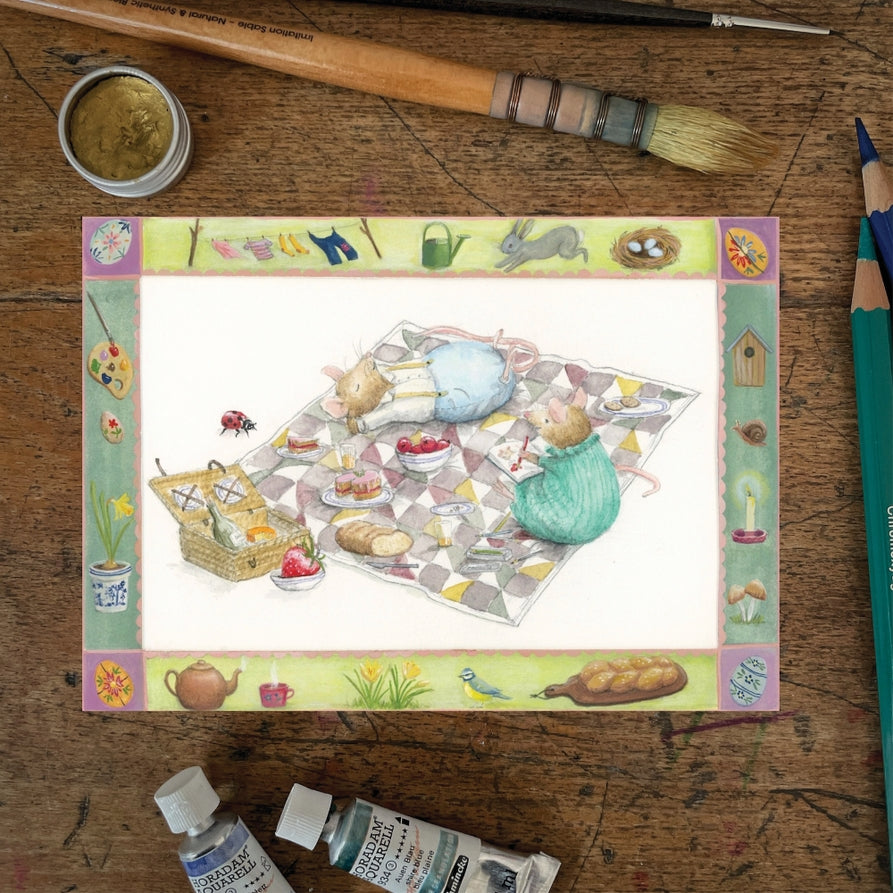 Mhairi Hellbrandt Spring Picnic Postcard