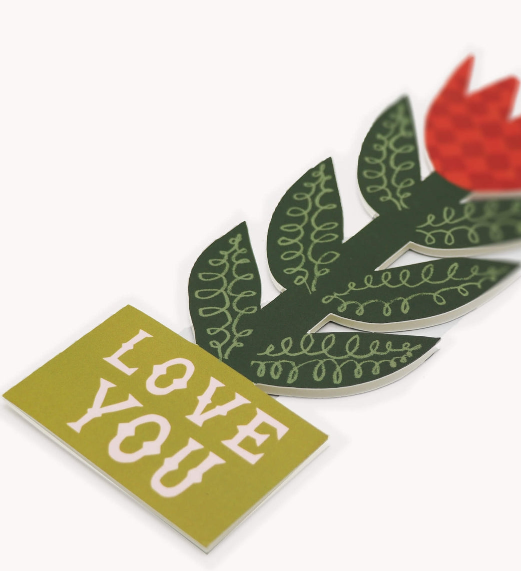 Hadley Paper Goods Checkerboard Lily, Love You Greeting Card