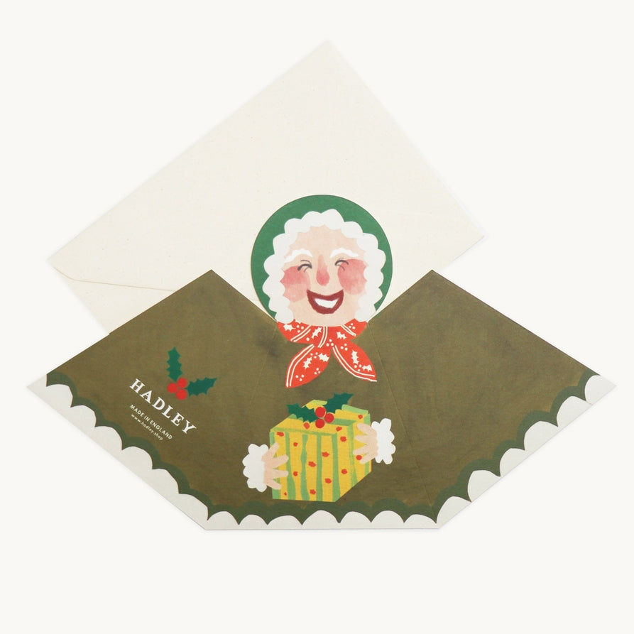 Hadley Paper Goods Mrs Claus Stand Up Greeting Card