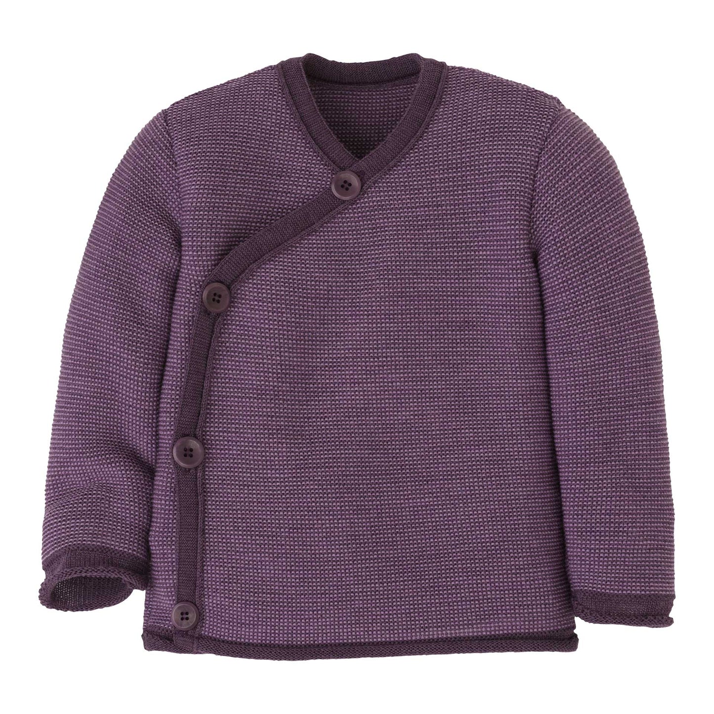 Disana Organic Merino Baby Cardigan - Aubergine/Lilac