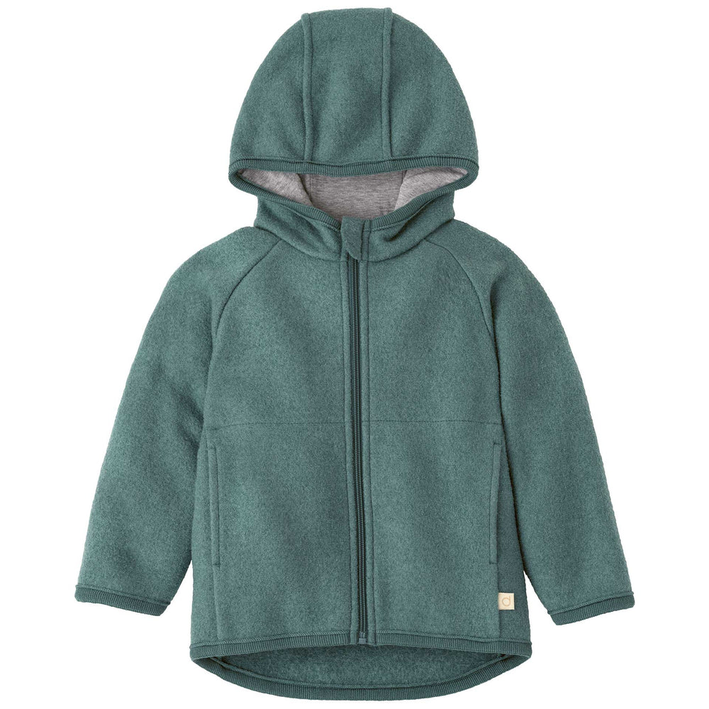 Disana Boiled Wool Zipped Jacket - Eucalyptus