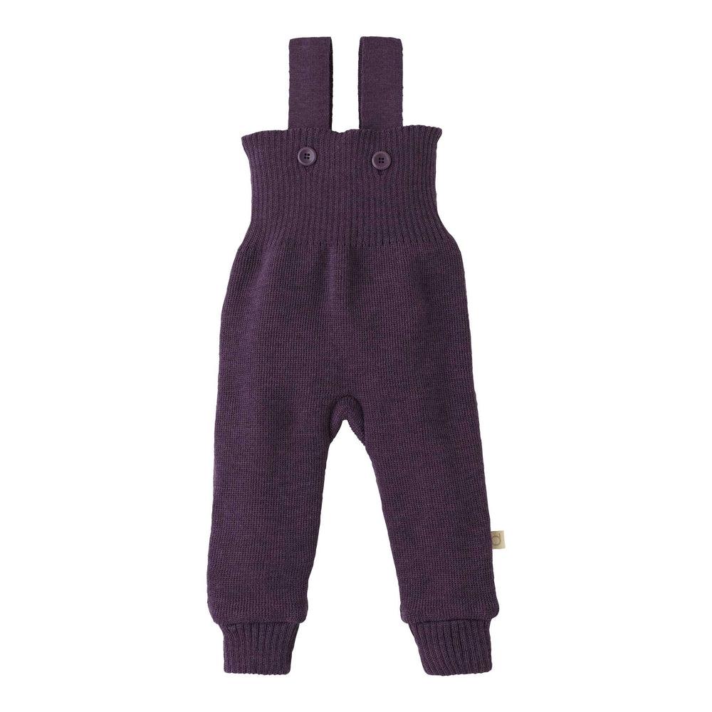 Disana Organic Knitted Merino Wool Dungarees - Aubergine
